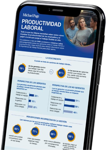 celular con infografia sobre productividad laboral